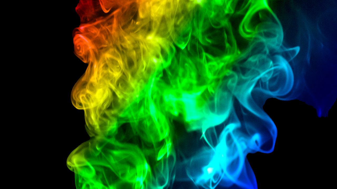Wallpaper smoke, darkness, background, colorful