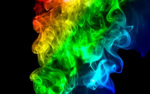 Preview wallpaper smoke, darkness, background, colorful