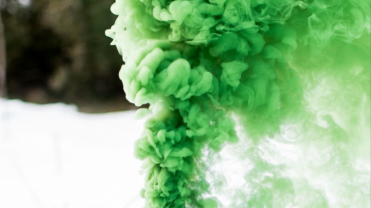 Wallpaper smoke, green, colored smoke