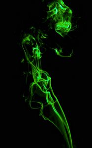 Preview wallpaper smoke, green, shroud, clot, dark, colored smoke