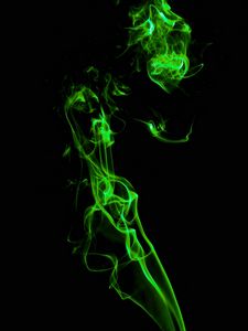 Preview wallpaper smoke, green, shroud, clot, dark, colored smoke