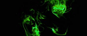 Preview wallpaper smoke, green, shroud, clot, dark, colored smoke