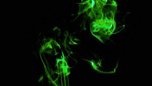 Preview wallpaper smoke, green, shroud, clot, dark, colored smoke