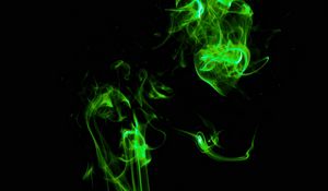 Preview wallpaper smoke, green, shroud, clot, dark, colored smoke