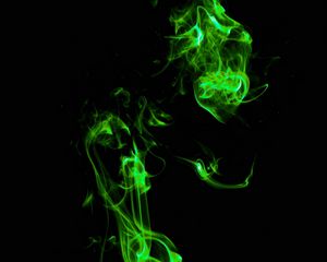 Preview wallpaper smoke, green, shroud, clot, dark, colored smoke