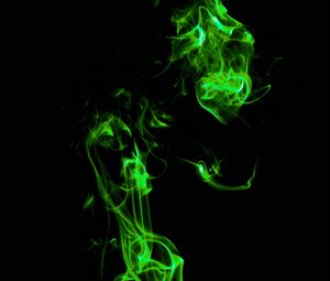 Preview wallpaper smoke, green, shroud, clot, dark, colored smoke