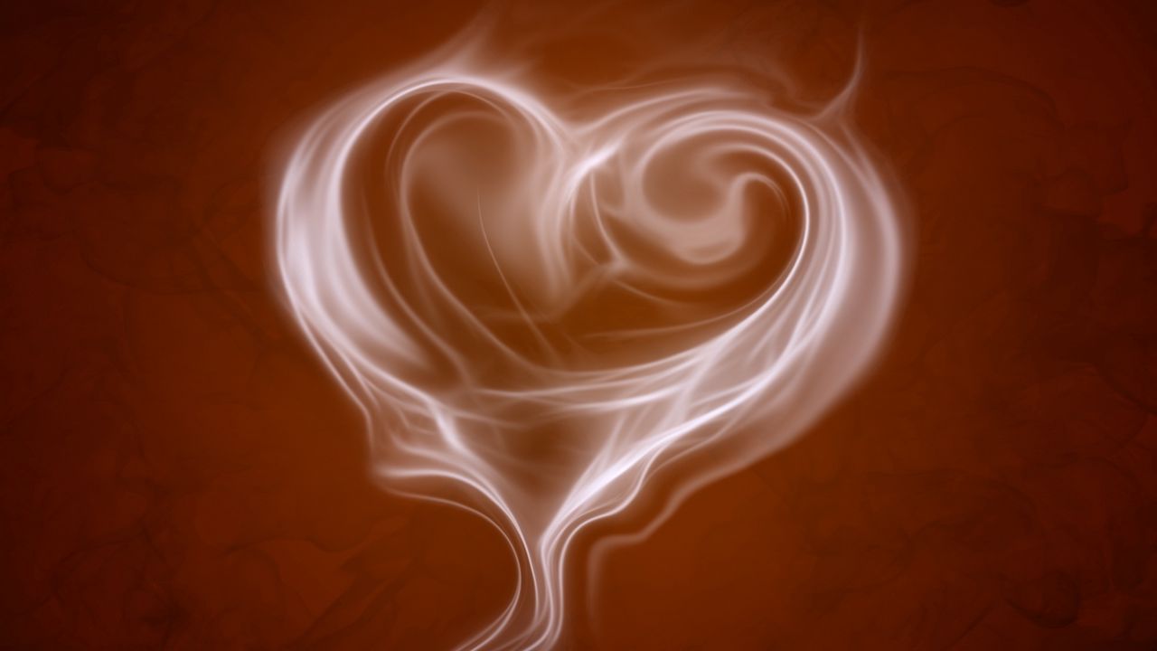 Wallpaper smoke, heart, shape, surface
