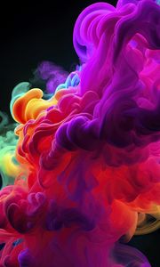 Preview wallpaper smoke, multicolored, dark, abstract