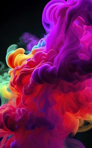 Preview wallpaper smoke, multicolored, dark, abstract