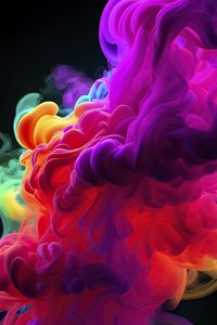 Preview wallpaper smoke, multicolored, dark, abstract