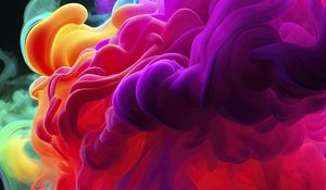 Preview wallpaper smoke, multicolored, dark, abstract