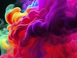 Preview wallpaper smoke, multicolored, dark, abstract