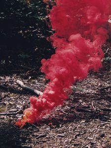 Preview wallpaper smoke, red, branches, autumn