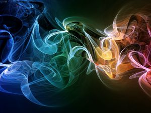 Preview wallpaper smoke, shape, colorful, bunch