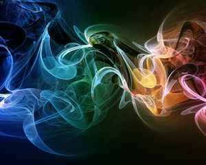 Preview wallpaper smoke, shape, colorful, bunch