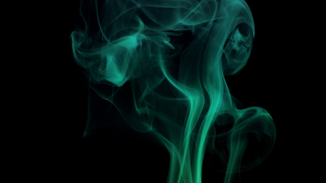 Wallpaper smoke, shroud, colored smoke, green, dark