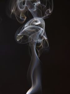 Preview wallpaper smoke, smoke puffs, dark background, shroud