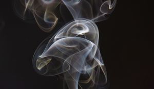 Preview wallpaper smoke, smoke puffs, dark background, shroud