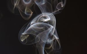 Preview wallpaper smoke, smoke puffs, dark background, shroud