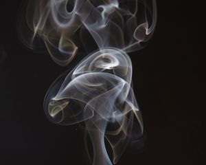 Preview wallpaper smoke, smoke puffs, dark background, shroud