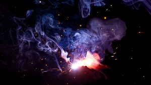 Preview wallpaper smoke, sparks, colored smoke, dark