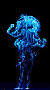 Preview wallpaper smoke, transparent, blue, abstract, black background