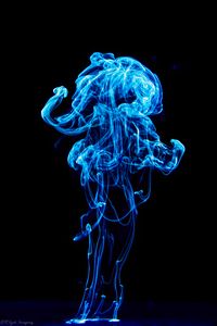 Preview wallpaper smoke, transparent, blue, abstract, black background