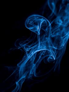 Preview wallpaper smoke, transparent, blue, dark