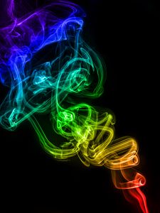 Preview wallpaper smoke, transparent, darkness, abstraction, colorful