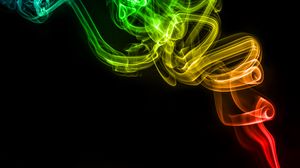 Preview wallpaper smoke, transparent, darkness, abstraction, colorful