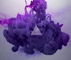 Preview wallpaper smoke, triangle, lilac