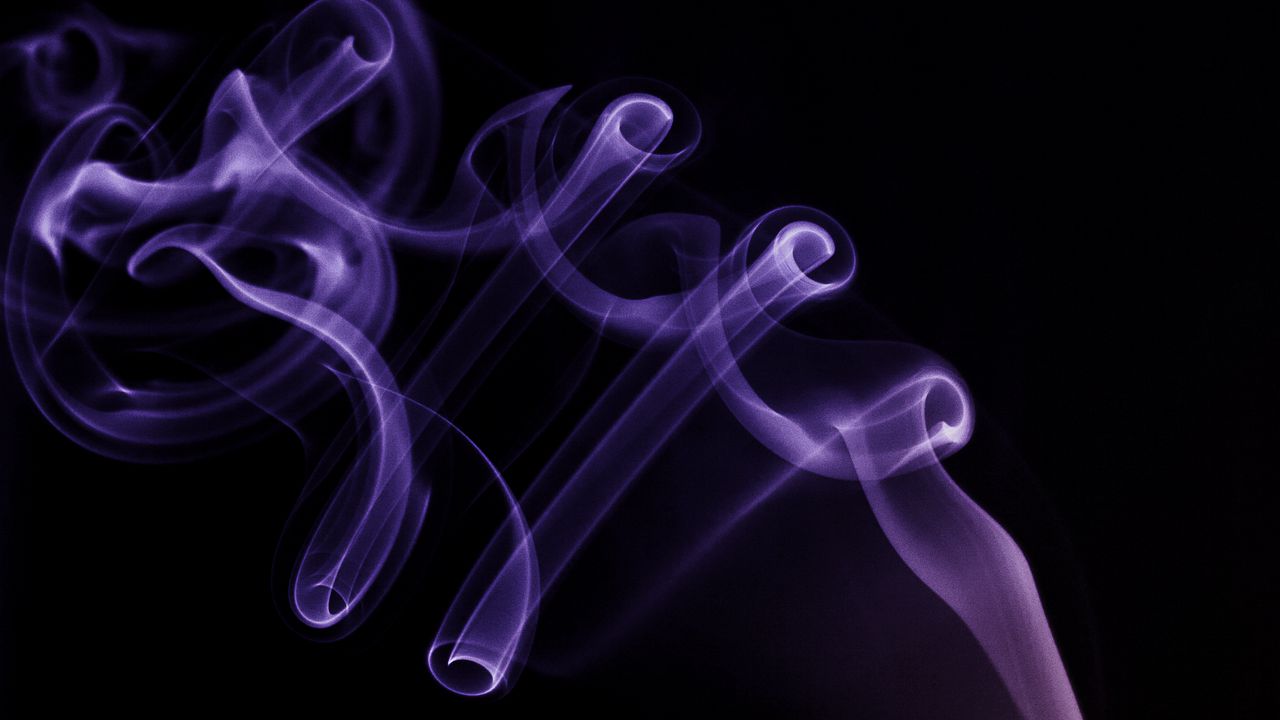 Wallpaper smoke, twisting, purple, black