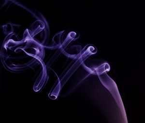 Preview wallpaper smoke, twisting, purple, black