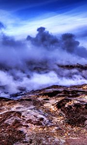 Preview wallpaper smoke, volcano, mountains, hdr