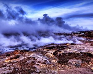 Preview wallpaper smoke, volcano, mountains, hdr