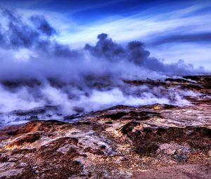 Preview wallpaper smoke, volcano, mountains, hdr