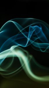 Preview wallpaper smoke, wavy, abstraction, black background