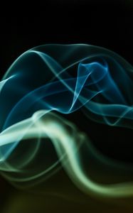 Preview wallpaper smoke, wavy, abstraction, black background