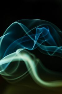 Preview wallpaper smoke, wavy, abstraction, black background