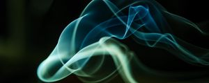 Preview wallpaper smoke, wavy, abstraction, black background
