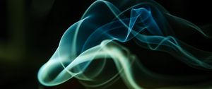 Preview wallpaper smoke, wavy, abstraction, black background