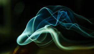 Preview wallpaper smoke, wavy, abstraction, black background