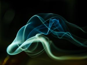 Preview wallpaper smoke, wavy, abstraction, black background