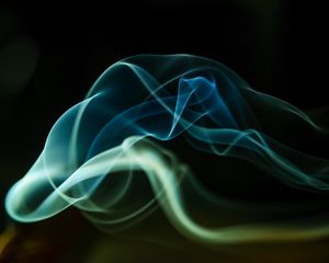 Preview wallpaper smoke, wavy, abstraction, black background