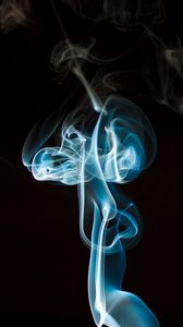 Preview wallpaper smoke, wavy, abstraction, black, background