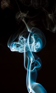 Preview wallpaper smoke, wavy, abstraction, black, background