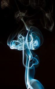 Preview wallpaper smoke, wavy, abstraction, black, background