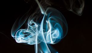 Preview wallpaper smoke, wavy, abstraction, black, background