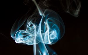 Preview wallpaper smoke, wavy, abstraction, black, background