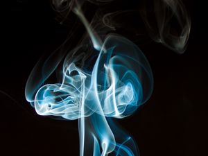 Preview wallpaper smoke, wavy, abstraction, black, background